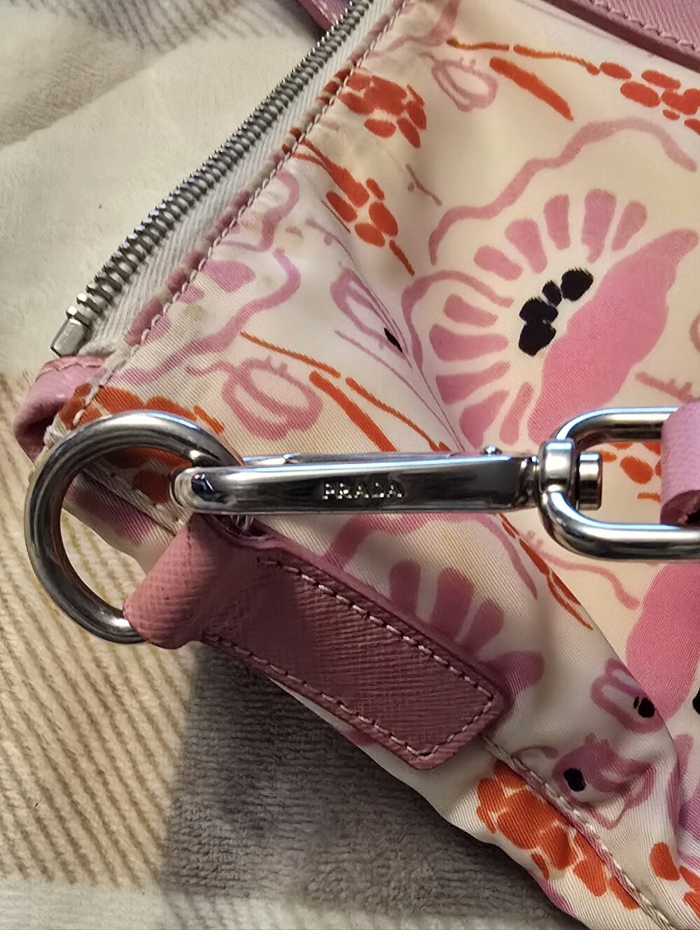 Prada Rosa Floral Tessuto Stampata Tote - Picture 7 of 12